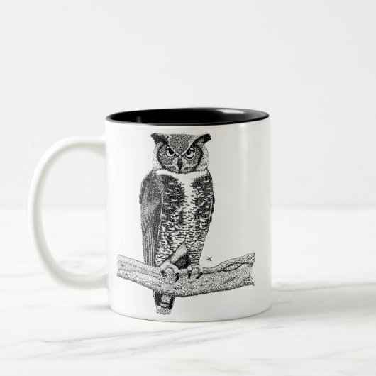 Horned Owl Zweifarbige Tasse (Links)