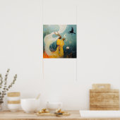 Horned Priestess Moon Witchy AI Art Matte Value Poster (Küche)