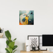 Horned Priestess Moon Witchy AI Art Matte Value Poster (Heimbüro)