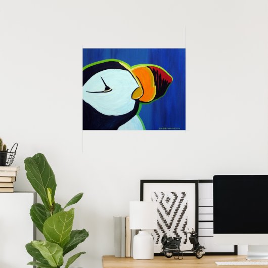 Horned Puffin Poster (Heimbüro)