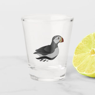 Horned Puffin Swimming Bird Schnapsglas