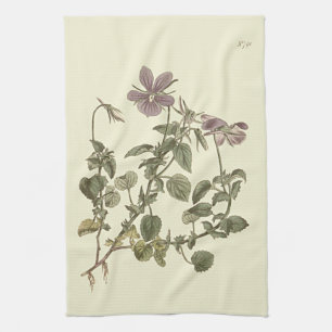 Horned Violet Botanical Illustration Handtuch