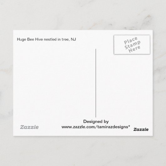 Hornet Bee Hive nestled in Tree Postkarte (Rückseite)