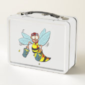 Hornet Wespe Biene mit zwei Eimern Honig Metall Brotdose (Rückseite)