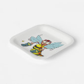 Hornet Wespe Biene mit zwei Eimern Honig Pappteller (Gewinkelt)