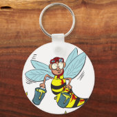 Hornet Wespe Biene mit zwei Eimern Honig Schlüsselanhänger (Vorderseite)