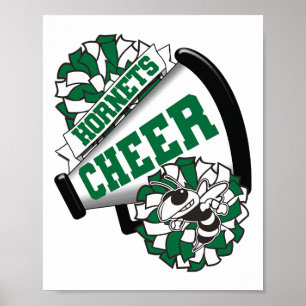 Hornets Cheer Zurück zur Schule Cheerleading-Geist Poster