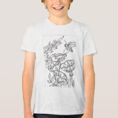 Hornets mit Blume Tri-Blend Shirt (Vorderseite)