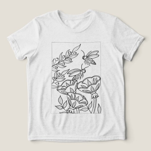 Hornets mit Blume Tri-Blend Shirt (Design Vorderseite)