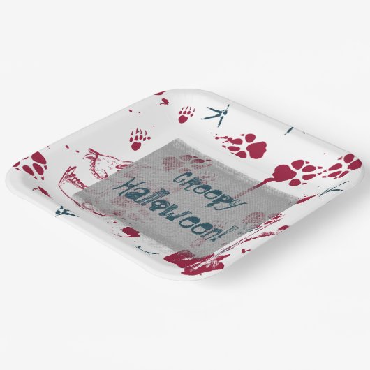 Hornhaut-Blutspuren Pappteller (Gewinkelt)