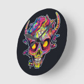 Hornhaut-Dämon Runde Wanduhr (Winkel)