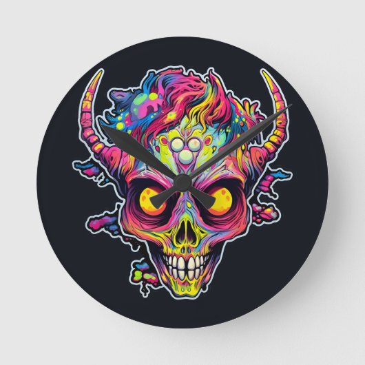 Hornhaut-Dämon Runde Wanduhr (Vorderseite)