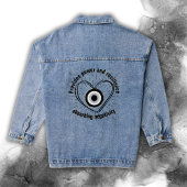 Hornhaut, Schwarzes Böse Augenschutz-Monogramm | Jeansjacke