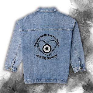 Hornhaut, Schwarzes Böse Augenschutz-Monogramm Jeansjacke