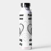 Hornhaut, Schwarzes Böse Augenschutz-Monogramm | Trinkflasche (Links)