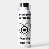 Hornhaut, Schwarzes Böse Augenschutz-Monogramm | Trinkflasche (Vorne)