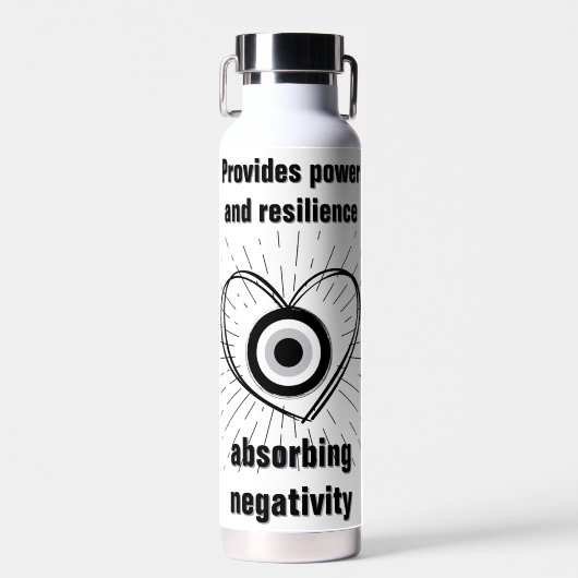 Hornhaut, Schwarzes Böse Augenschutz-Monogramm | Trinkflasche (Vorne)