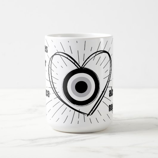 Hornhaut, Schwarzes Böse Augenschutz-Monogramm | Verwandlungstasse (Zentrum)