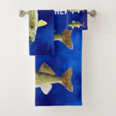 Hornhautfleck-Spiesse auf tiefem blauem Badhandtuch Set (Insitu)