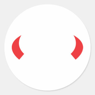 Hornikone des roten Teufels Runder Aufkleber