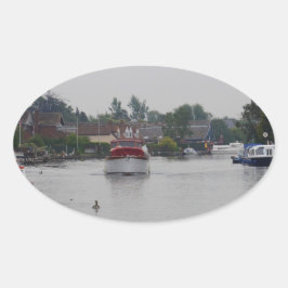 Horning on the River Bure Ovaler Aufkleber