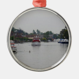 Horning on the River Bure Silbernes Ornament