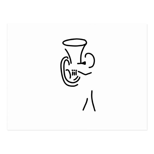 hornist tuba blechblaeser postkarte