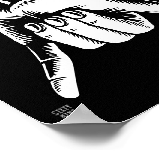 "HORNS DOWN" lustig Poster (Ecke)