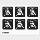 "HORNS DOWN" lustig Quadratischer Aufkleber (Blatt)