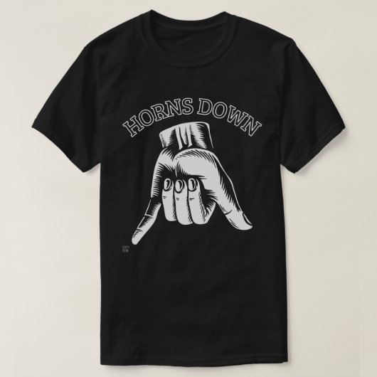 "HORNS DOWN" lustig T-Shirt (Design vorne)