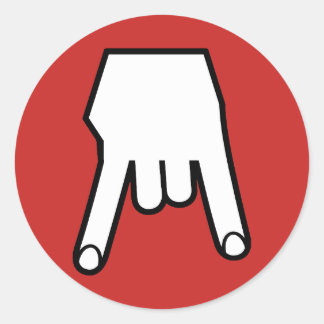 Horns Down Runder Aufkleber