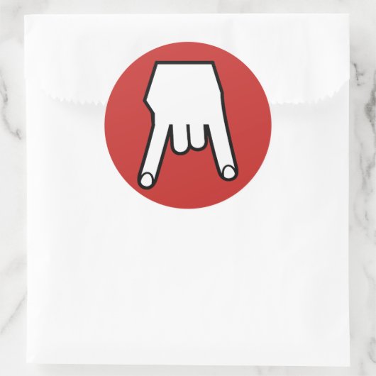 Horns Down Runder Aufkleber (Tasche)