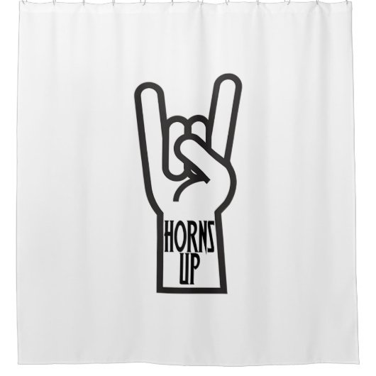 Horns Up Duschvorhang (Vorderseite)