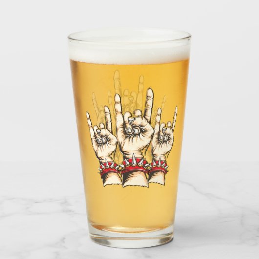 Horns Up Glas (Vorne (Gefüllt))