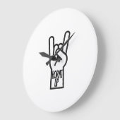 Horns Up Große Wanduhr (Winkel)