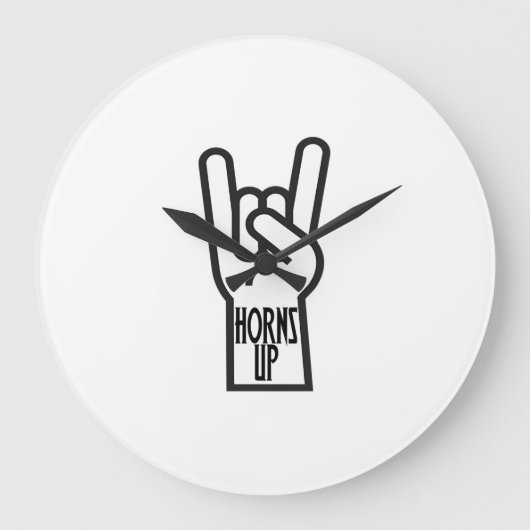 Horns Up Große Wanduhr (Vorderseite)