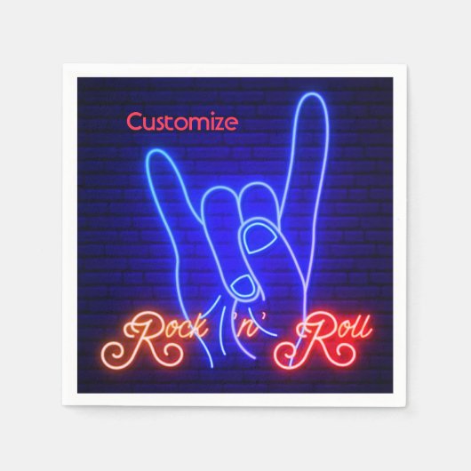 Horns Up Rock 'n Roll Serviette (Vorderseite)