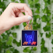 Horns Up Rock 'n Roll Square Schlüsselanhänger (Hand)