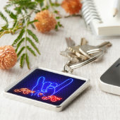 Horns Up Rock 'n Roll Square Schlüsselanhänger (Seite)