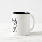 Horns Up Zweifarbige Tasse (VorderseiteRechts)