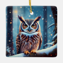 Hornschale im schneebedeckten Wald Keramikornament