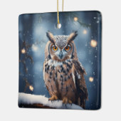 Hornschale im schneebedeckten Wald Keramikornament (Links)