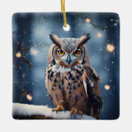 Hornschale im schneebedeckten Wald Keramikornament