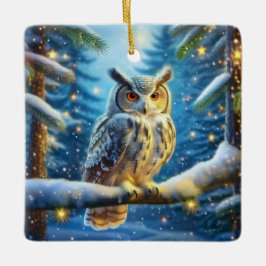 Hornschale im schneebedeckten Wald Keramikornament