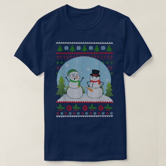 Horny Snowman Ugly Christmas Sweater T-Shirt (Design vorne)