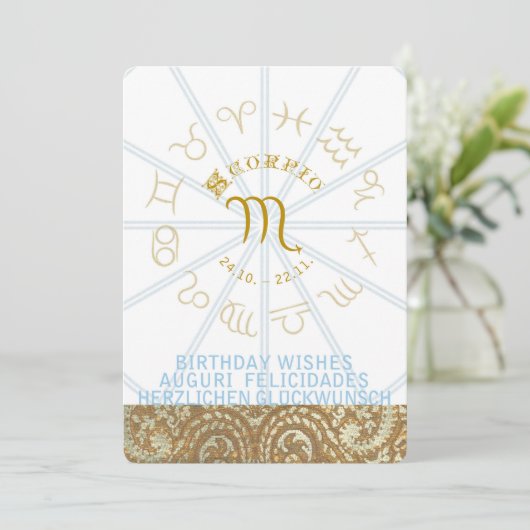 HOROSCOPE ~ Einladung zum Geburtstag - Libra (Stehend Vorderseite)