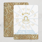 HOROSCOPE ~ Geburtsdatum Einladung - Libra (Vorne/Hinten)