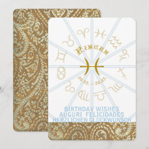 HOROSCOPE ~ Geburtstagseinladung - Fische Einladung