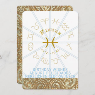 HOROSCOPE ~ Geburtstagseinladung - Fische Einladung