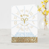 HOROSCOPE ~ Geburtstagskarte Aries Karte (Gelbe Blume)